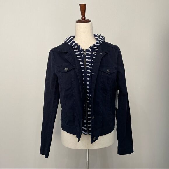 NWT Splendid Corby Twofer Jacket with Stripe Hood Size Medium - Picture 4 of 16